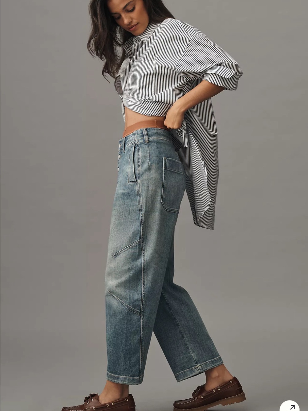 NWOT! The Arin Mid-Rise Button-Front Barrel Pant by Pilcro - 18w